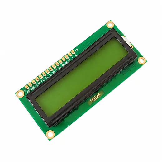 Pantalla LCD 1602 verde sin interfaz I2C