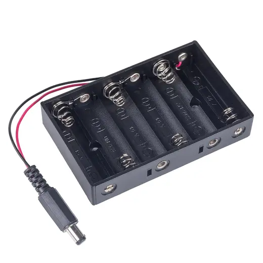 Portapilas para 6 AA con conector DC